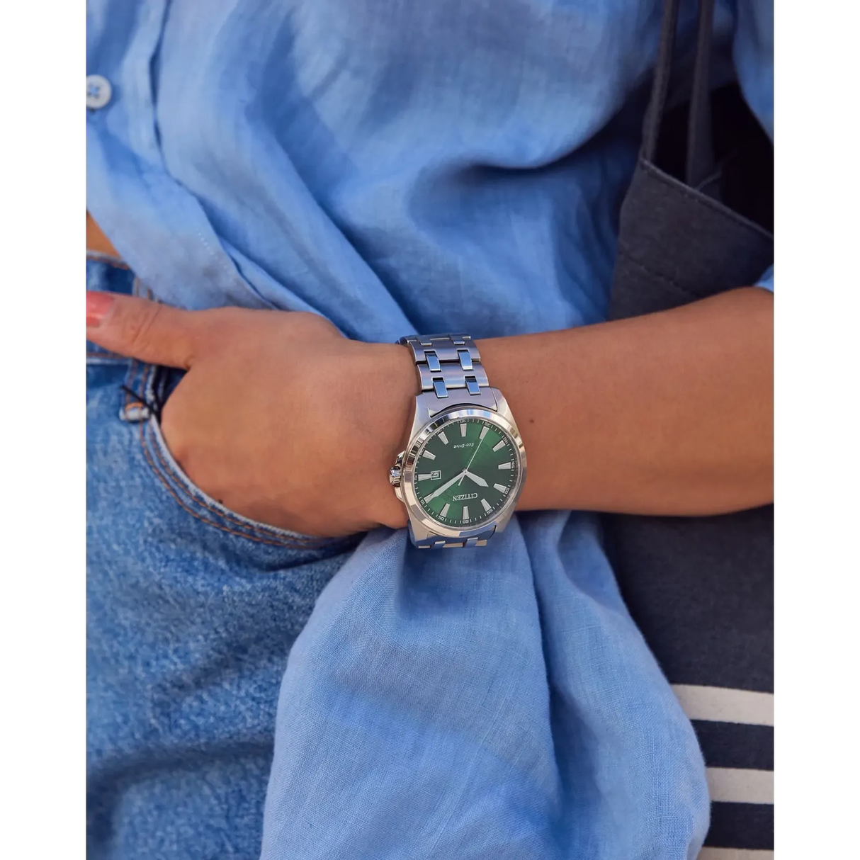 BM7530-50X Reloj Citizen Peyten Eco-drive unisex pulsera de acero inoxidable