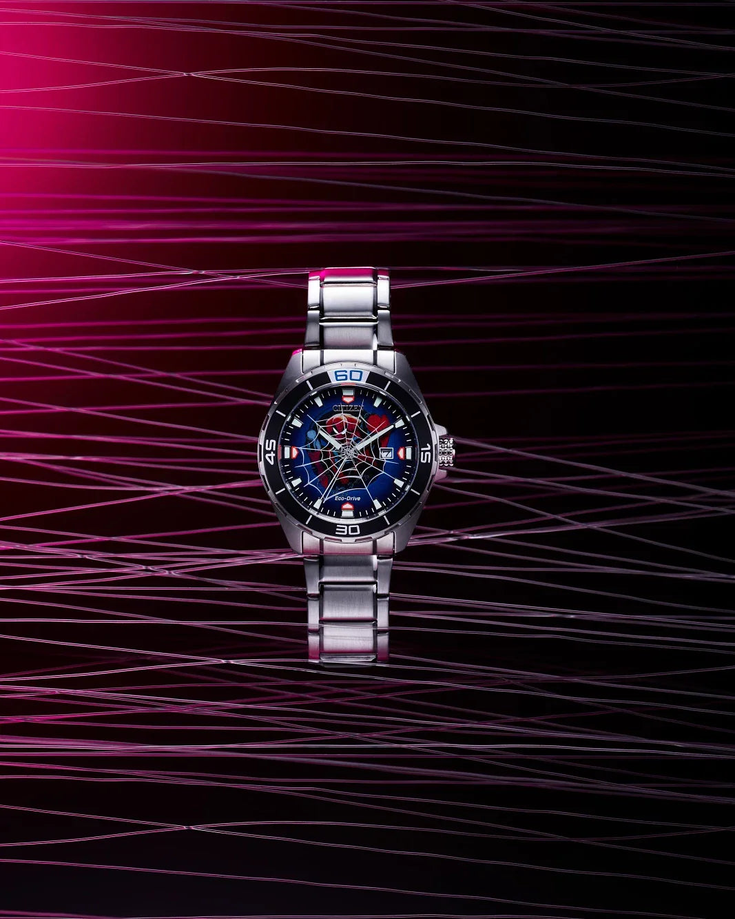 BM7610-52W Reloj Citizen Spider-Man Eco-drive de hombre pulsera de metal 44 mm