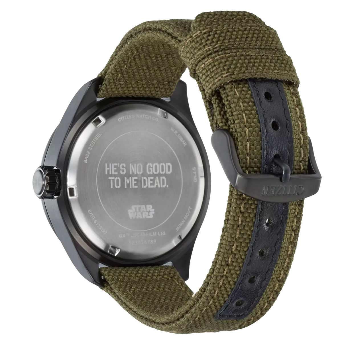 BU2058-00W Citizen Boba Fett Star Wars Eco-drive de hombre pulsera de tela
