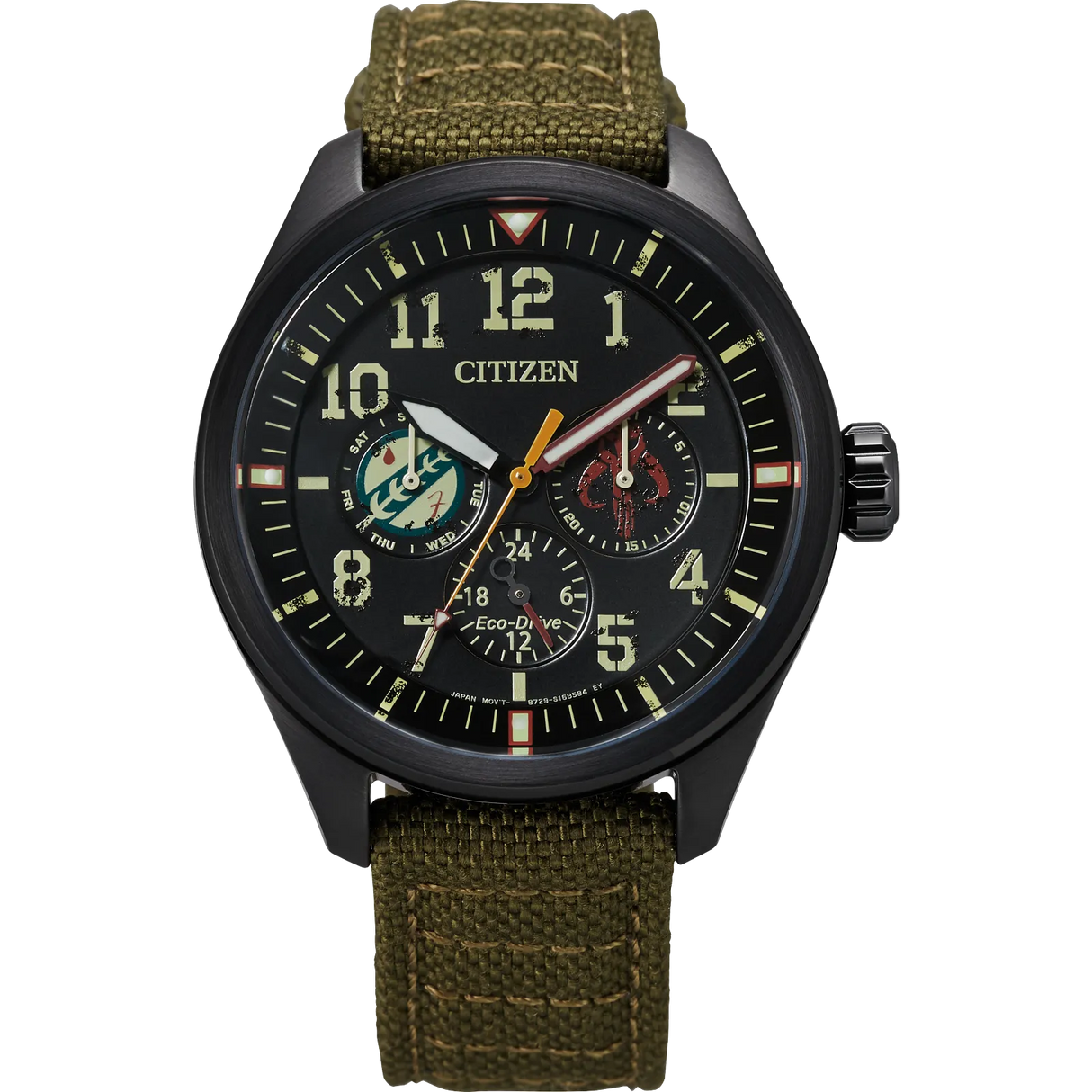 BU2058-00W Citizen Boba Fett Star Wars Eco-drive de hombre pulsera de tela