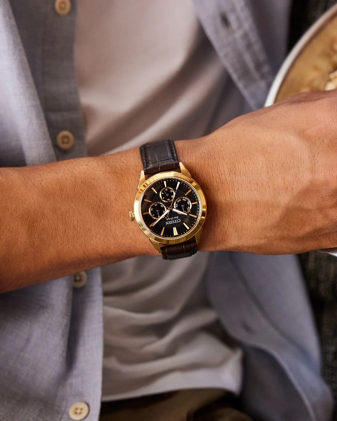 BU2112-06E Reloj Citizen Rolan de hombre pulsera de piel 40 mm Eco-drive