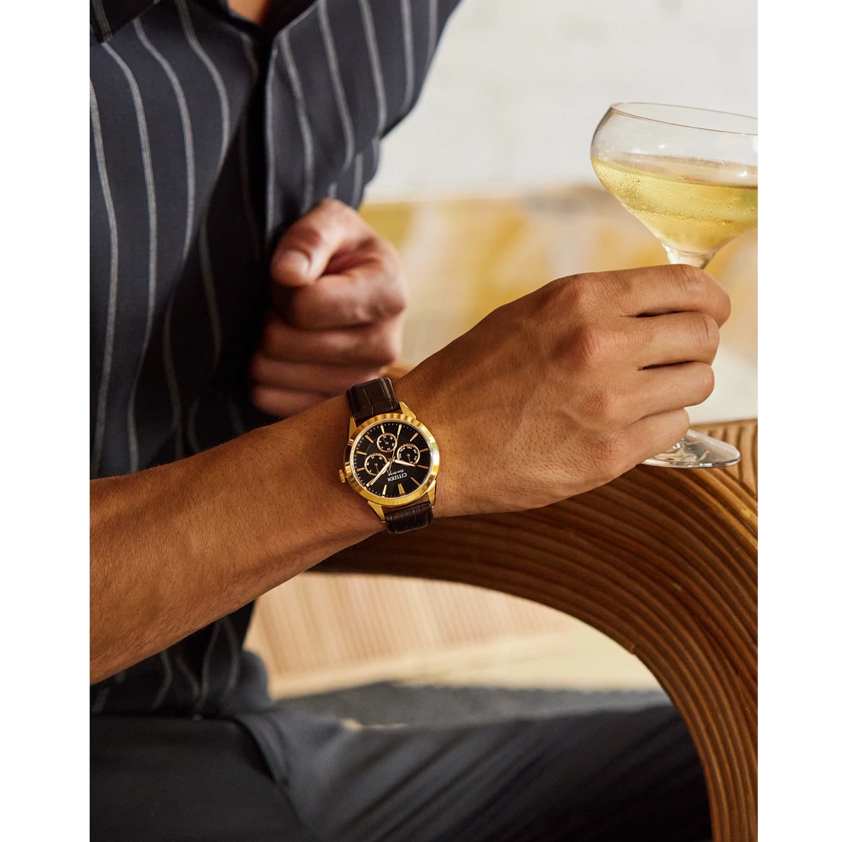 BU2112-06E Reloj Citizen Rolan de hombre pulsera de piel 40 mm Eco-drive