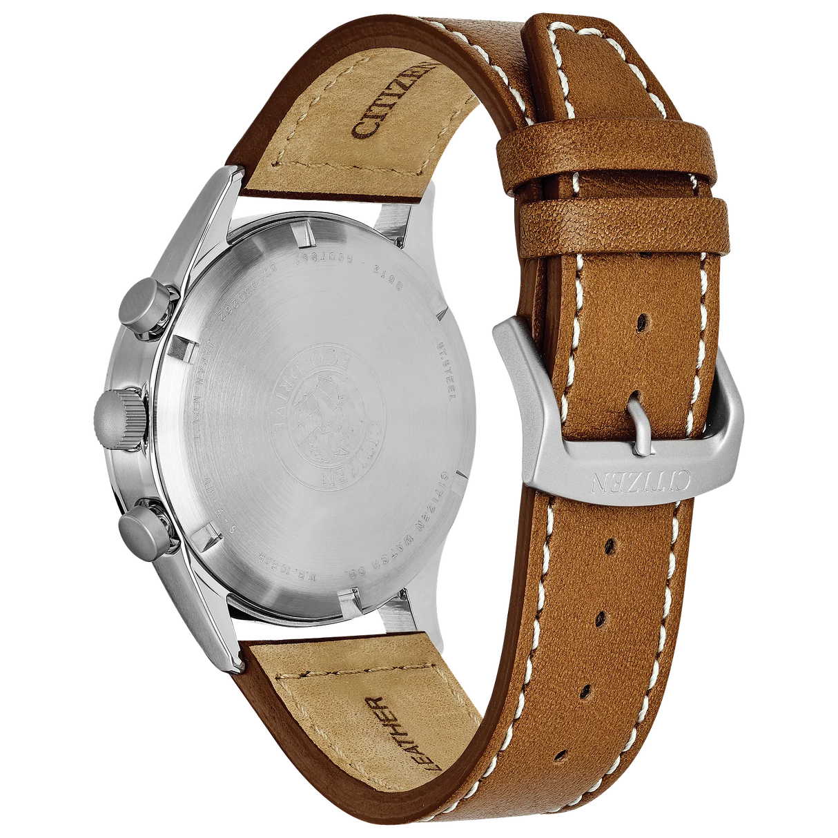 CA0621-05L Citizen Garrison de hombre pulsera de cuero Eco-drive
