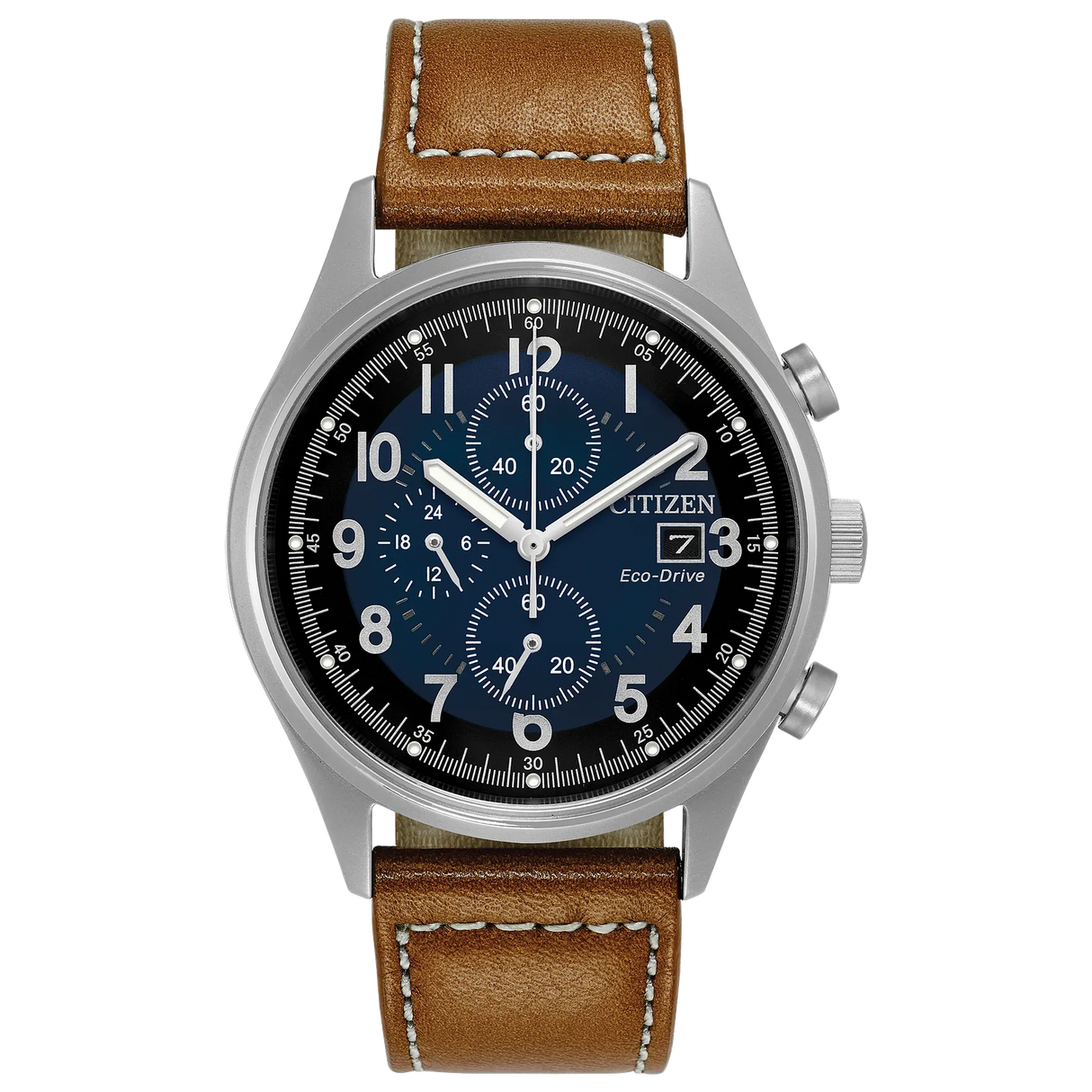 CA0621-05L Citizen Garrison de hombre pulsera de cuero Eco-drive