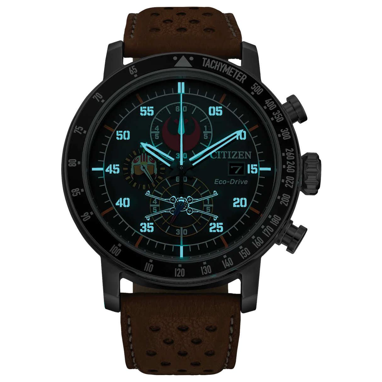 CA0761-06W Citizen Rebel Pilot Star Wars de caballero pulsera de cuero Eco-drive