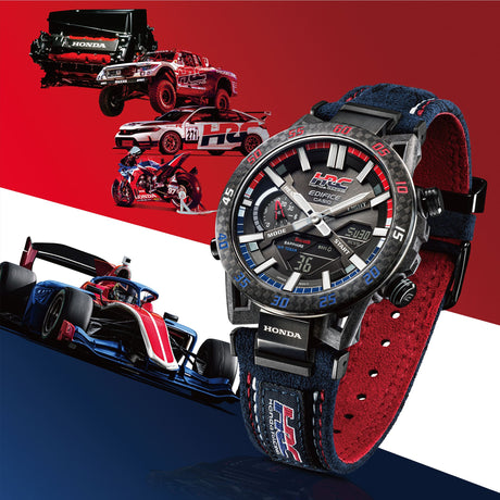 ECB-2000HR-1A Edifice reloj para hombre pulsera de tela Honda Racing, Bluetooth, cristal Zafiro