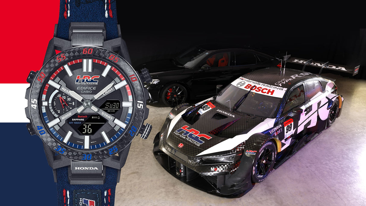 ECB-2000HR-1A Edifice reloj para hombre pulsera de tela Honda Racing, Bluetooth, cristal Zafiro