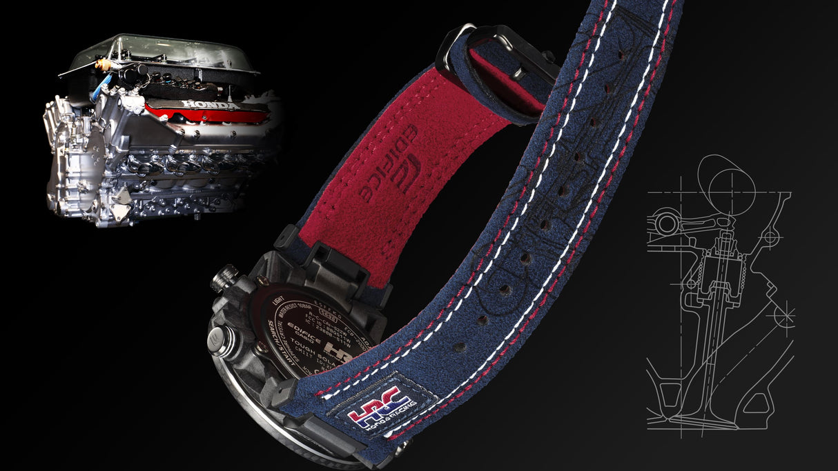 ECB-2000HR-1A Edifice reloj para hombre pulsera de tela Honda Racing, Bluetooth, cristal Zafiro