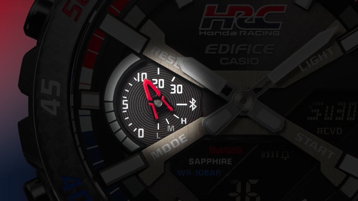 ECB-2000HR-1A Edifice reloj para hombre pulsera de tela Honda Racing, Bluetooth, cristal Zafiro