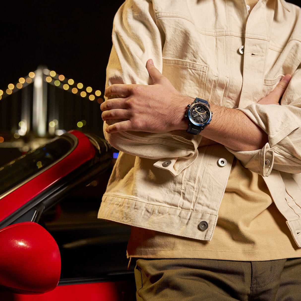 ECB-2000NP-1A Reloj Edifice Sospensione de caballero pulsera de silicona