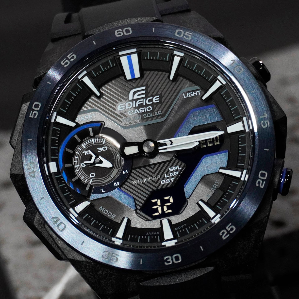 ECB-2200PB-1A Reloj Edifice Windflow de hombre banda de silicona