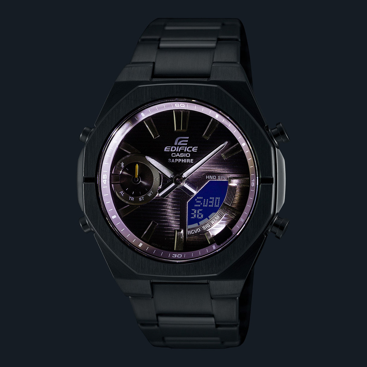 ECB-S10D-8A Edifice Bluetooth reloj de caballero pulsera de metal cristal zafiro