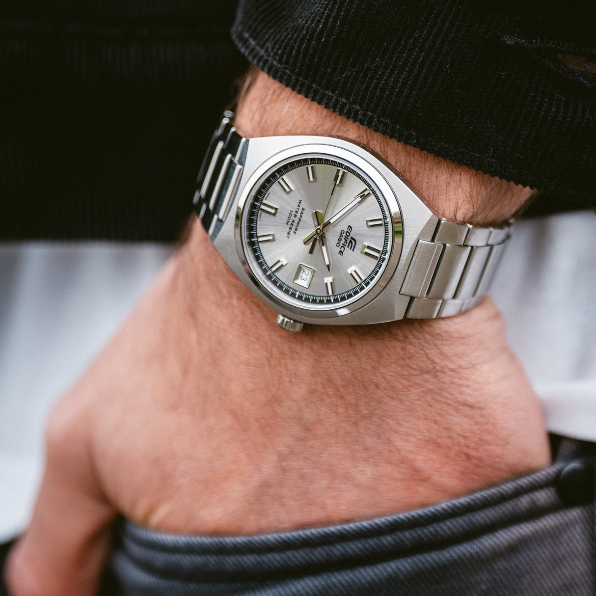 EFB-109D-7AV Reloj Edifice de caballero pulsera de metal cristal zafiro