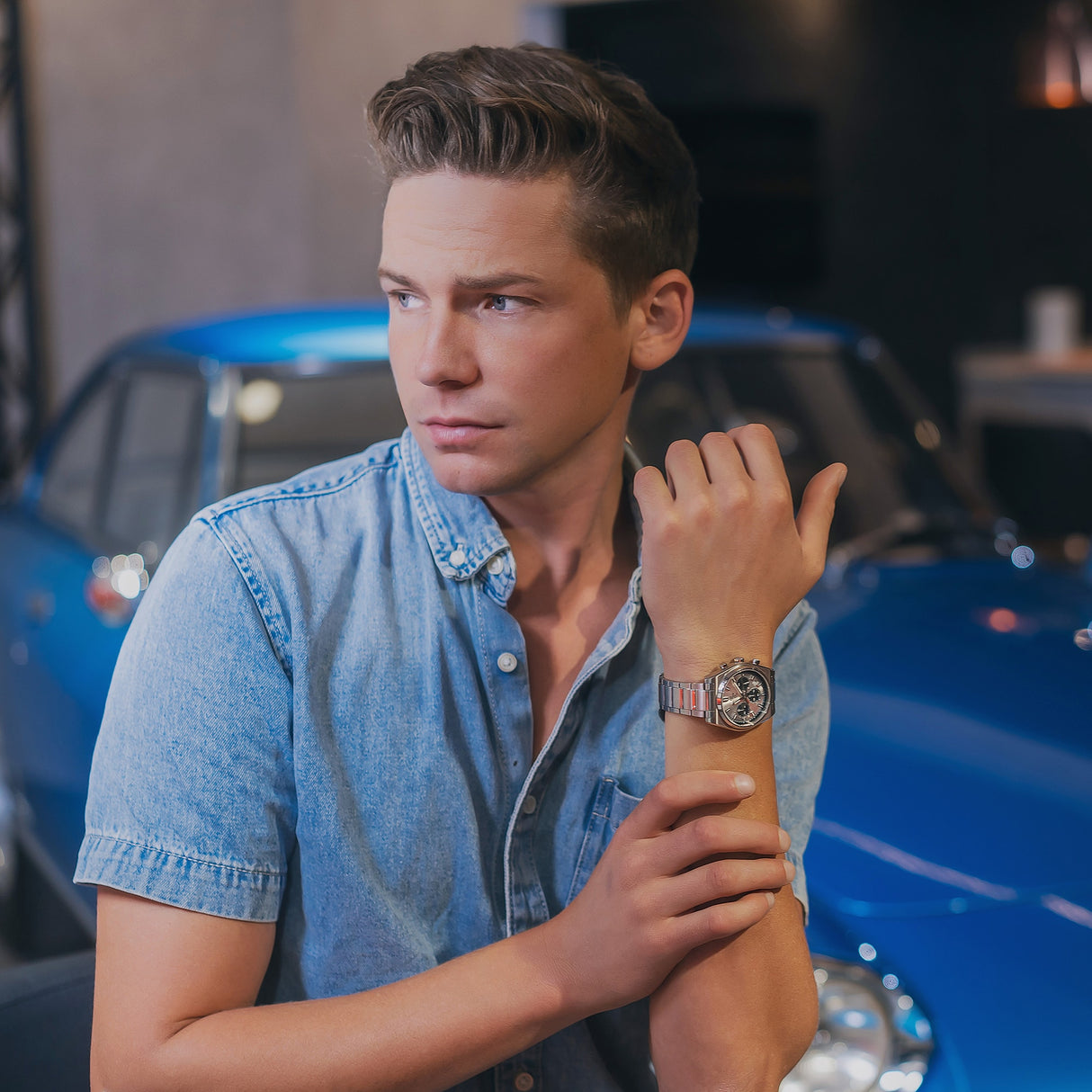 EFB-730D-7AVCF Reloj Edifice Sapphire de hombre pulsera de metal 47 mm cristal zafiro