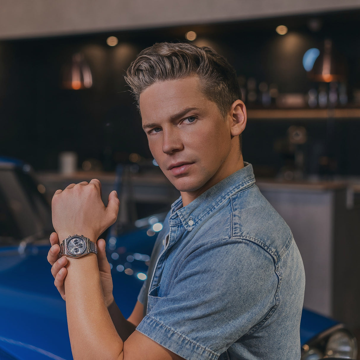 EFB-730D-7AVCF Reloj Edifice Sapphire de hombre pulsera de metal 47 mm cristal zafiro