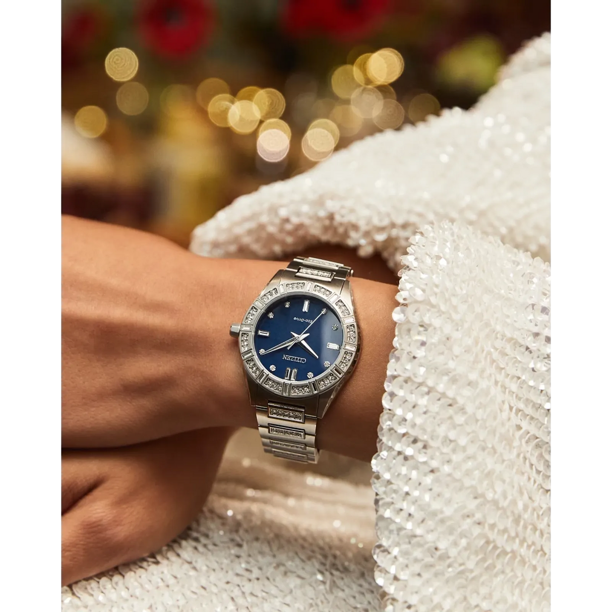 EM1020-57L Reloj Citizen Silhouette Crystal Eco-drive de dama pulsera de metal 34 mm