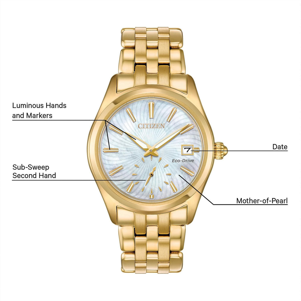 EV1032-51D Citizen reloj de dama pulsera de metal