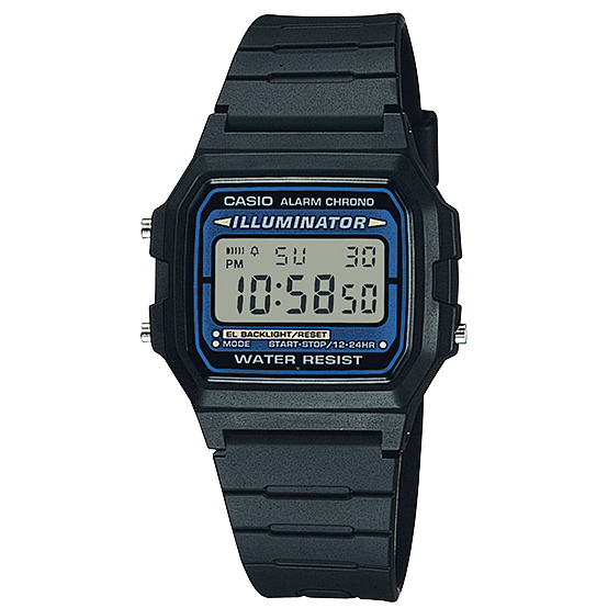 F-105W-1A Reloj Casio Unisex, Vintage Clásico Illuminator