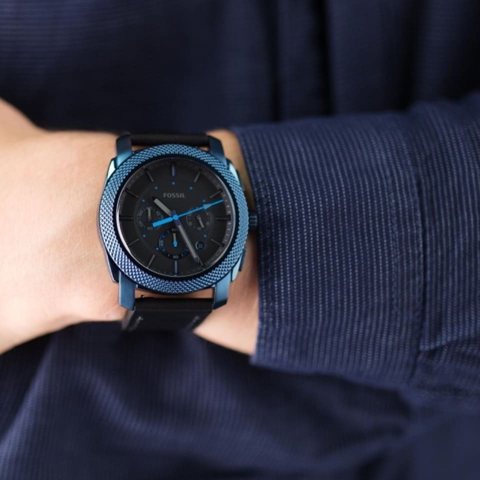 FS5361 Reloj Fossil Machine de hombre banda de piel 45 mm