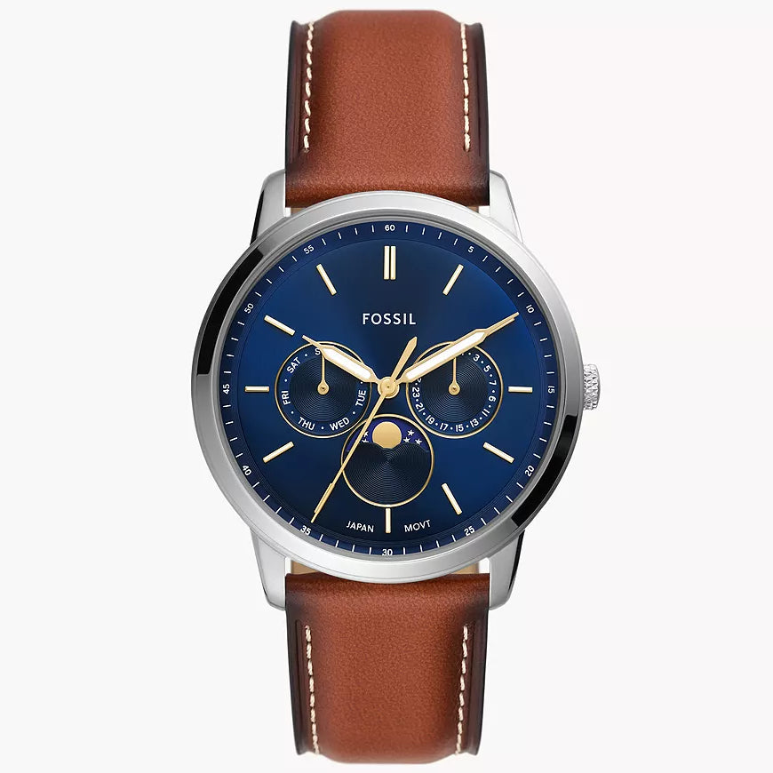 FS5903 Reloj Fossil Neutra Moonphase de hombre pulsera de cuero 42 mm