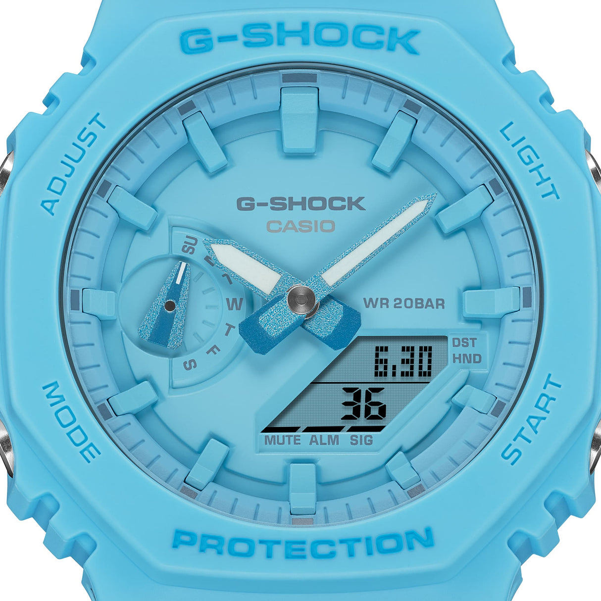 GA-2100-2A2 Reloj G-Shock Pulsera de Caucho para Hombre Doble hora