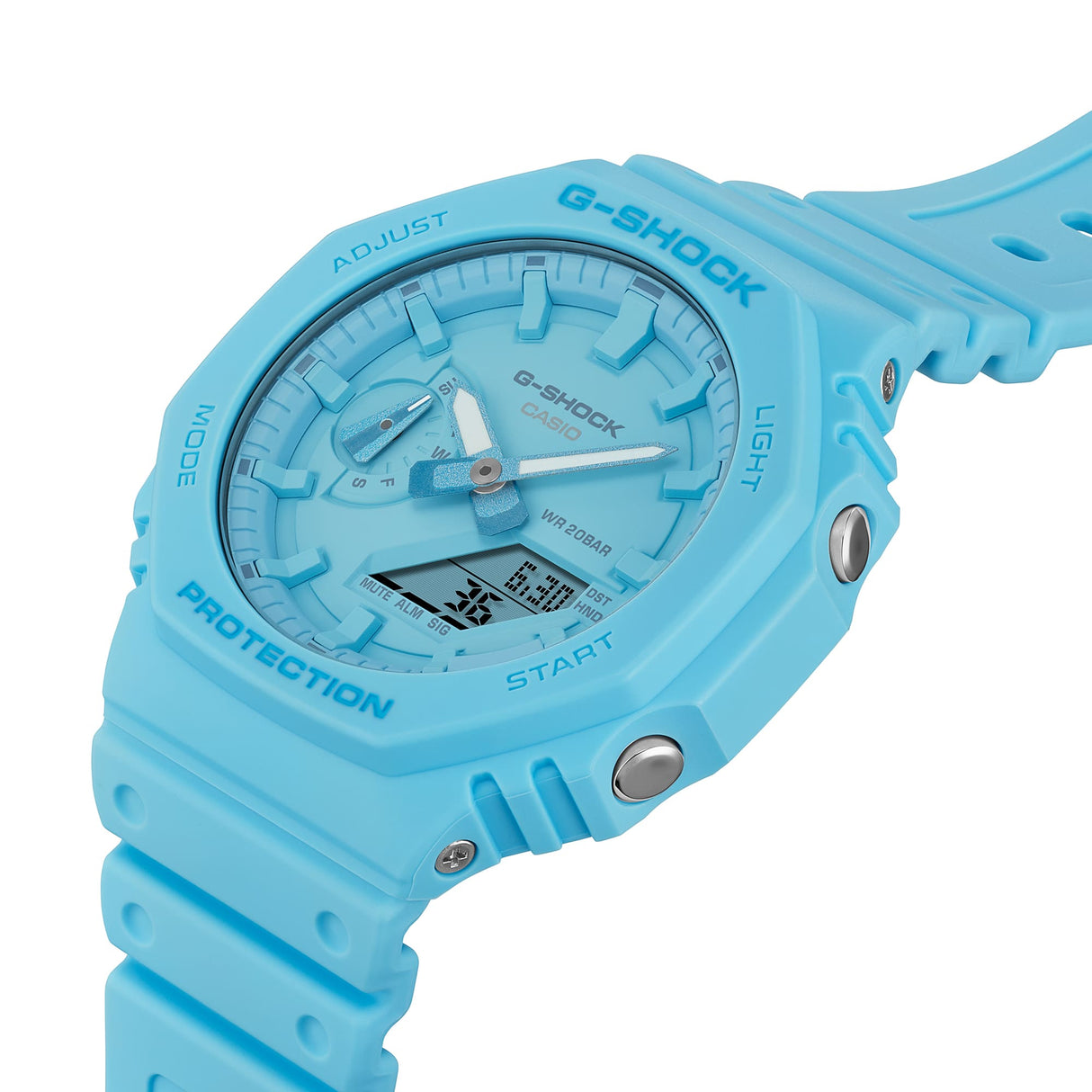 GA-2100-2A2 Reloj G-Shock Pulsera de Caucho para Hombre Doble hora