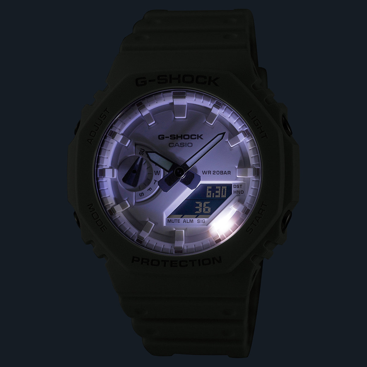 GA-2100-7A7 Reloj G-Shock Classic de hombre pulsera de resina doble hora 48 mm