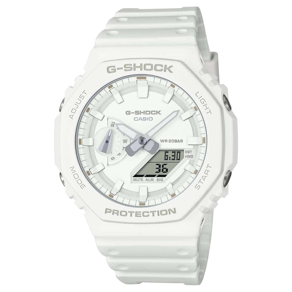 GA-2100-7A7 Reloj G-Shock Classic de hombre pulsera de resina doble hora 48 mm
