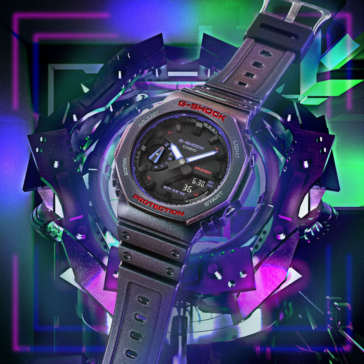 GA-2100AH-6A Reloj G-Shock de hombre pulsera de silicona