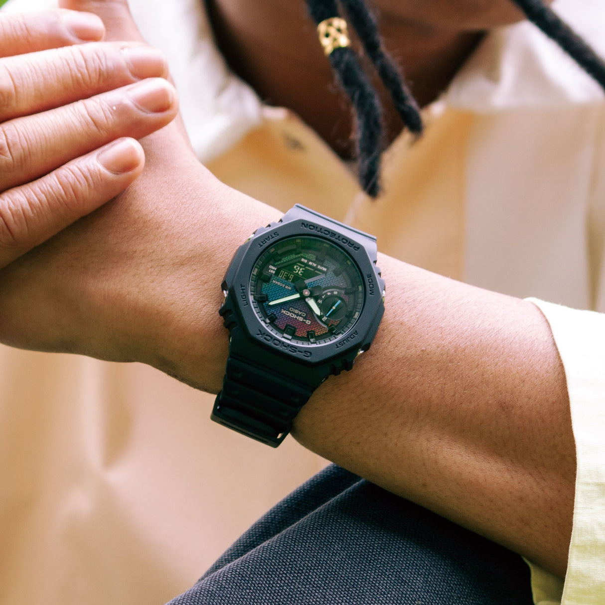 GA-2100RW-1A G-Shock reloj para caballero pulsera de caucho