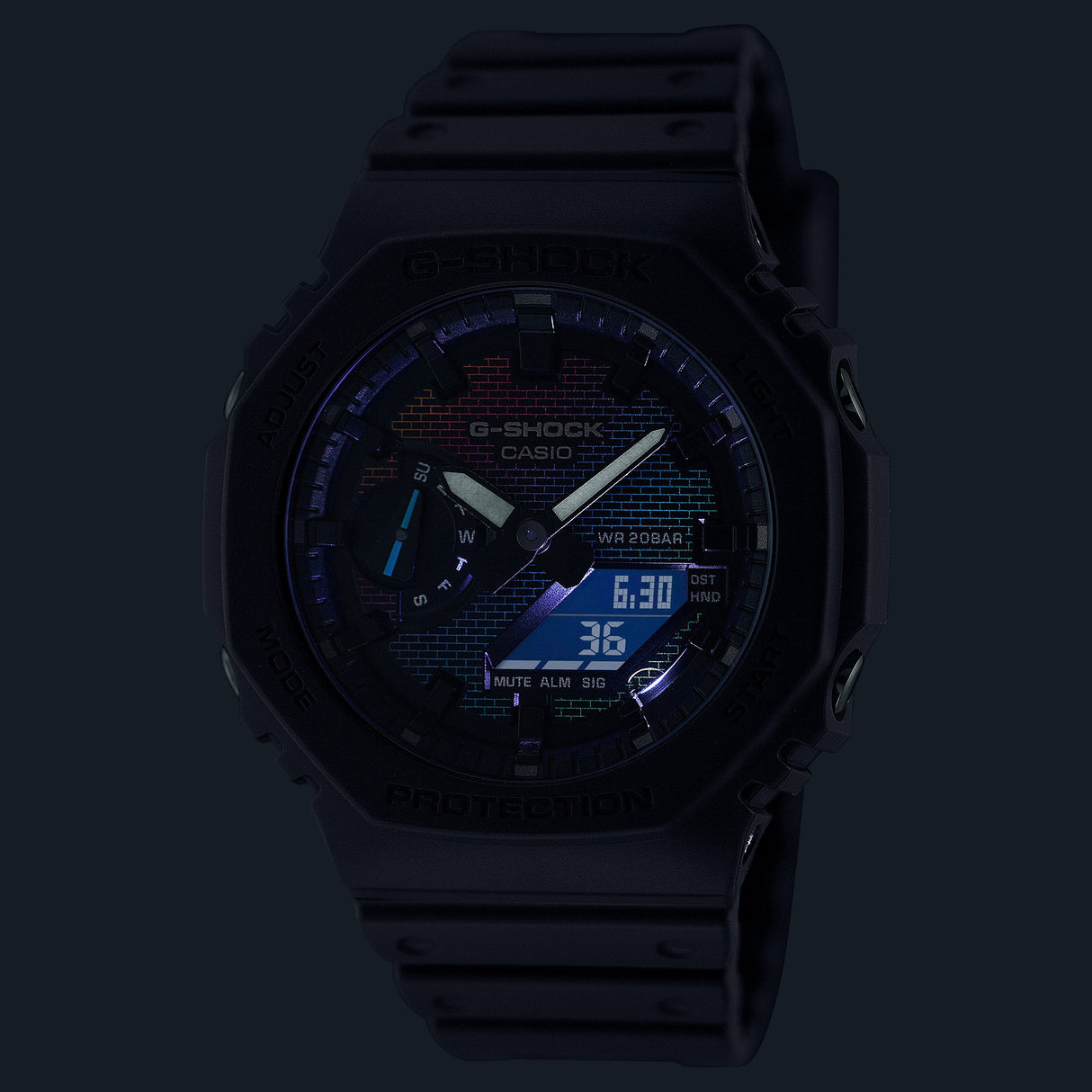 GA-2100RW-1A G-Shock reloj para caballero pulsera de caucho