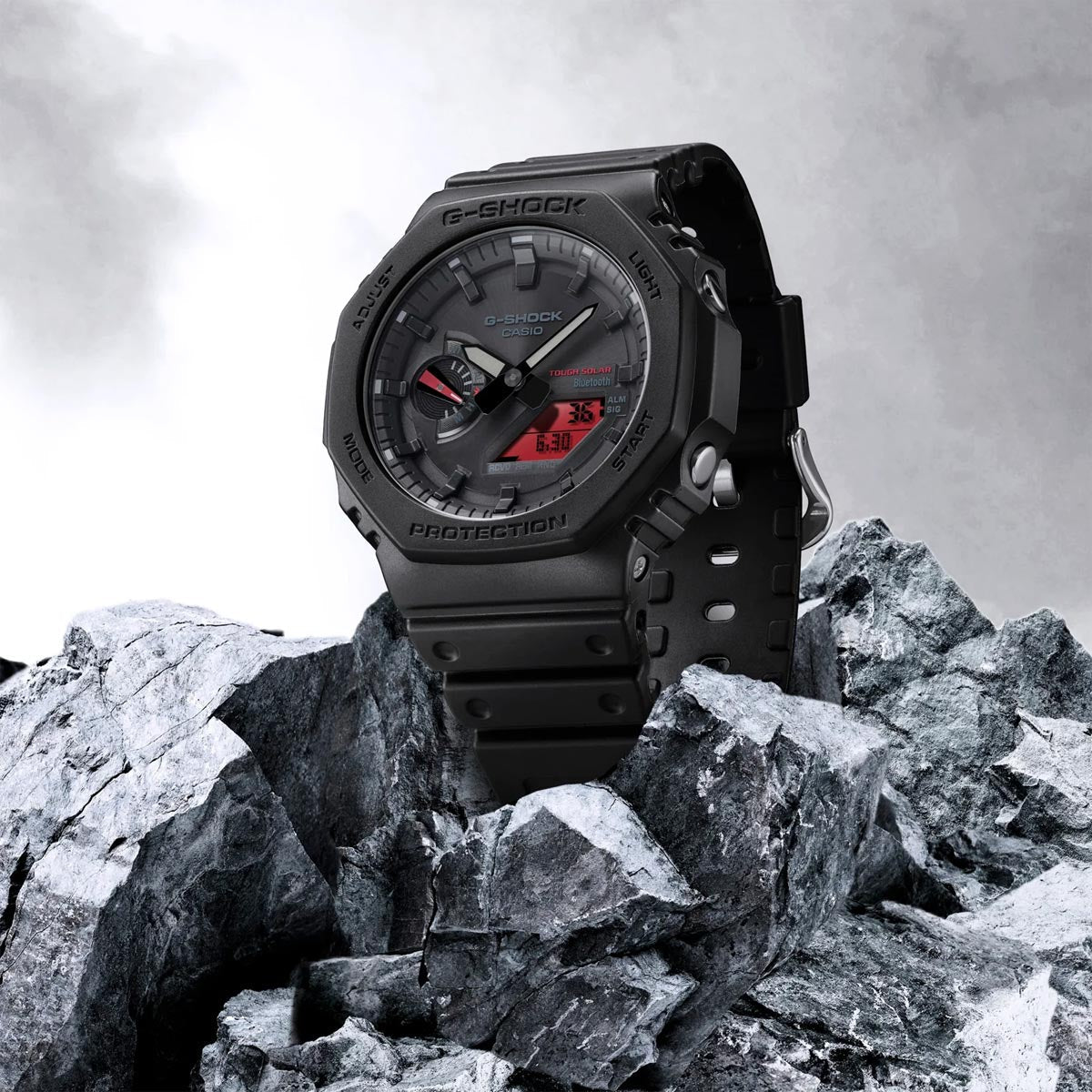 GA-B2100BBR-1A Reloj G-Shock Bluetooth de hombre correa de caucho