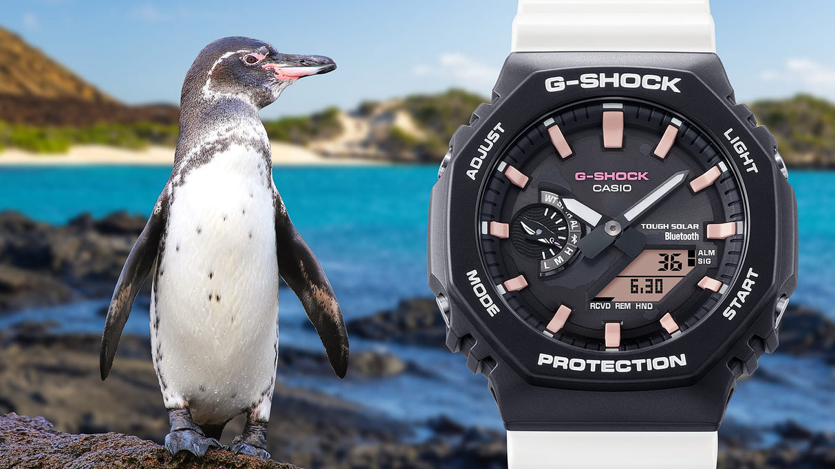GA-B2100CD-1A7 Reloj G-Shock x Charles Darwin Foundation de hombre pulsera de caucho doble hora con Bluetooth 49 mm