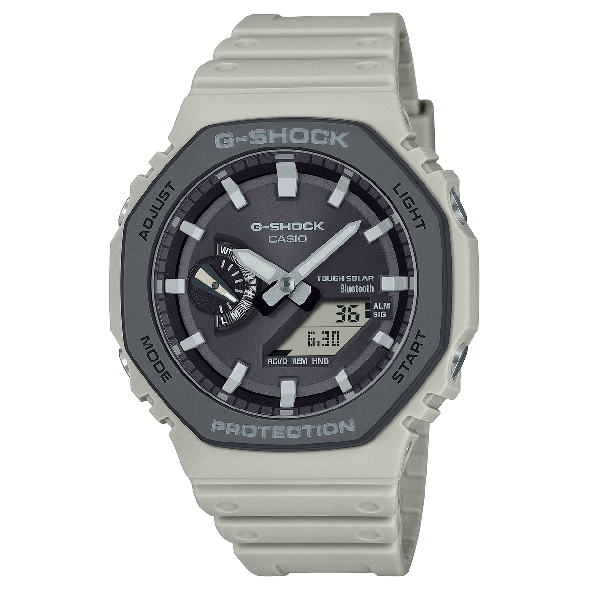 GA-B2100LUU-5A G-Shock reloj para caballero pulsera de caucho con bluetooth