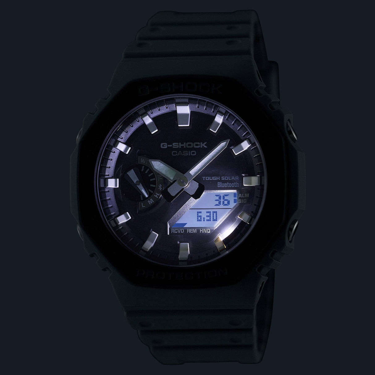 GA-B2100LUU-8A G-Shock reloj para caballero pulsera de caucho con bluetooth