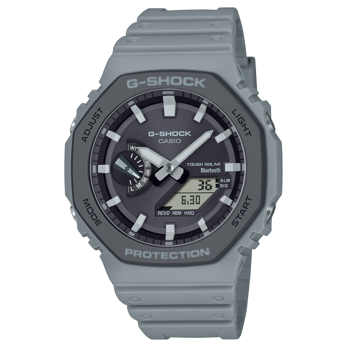 GA-B2100LUU-8A G-Shock reloj para caballero pulsera de caucho con bluetooth