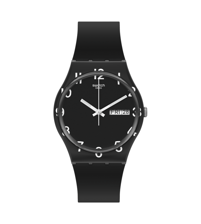 GB757 Reloj Swatch Over Black de hombre banda de resina 34 mm