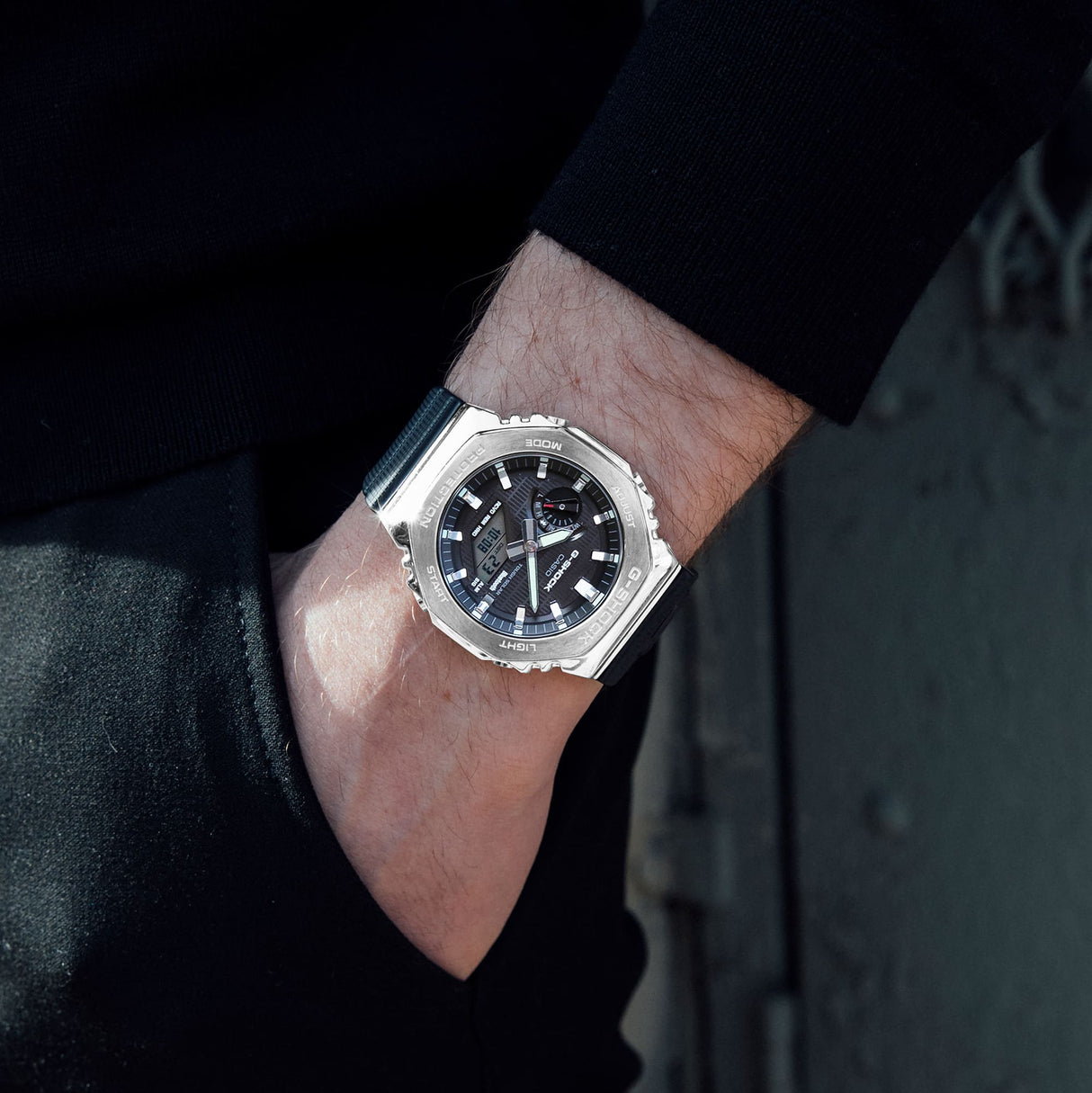 GBM-2100-1A Reloj G-Shock Tough Solar de caballero pulsera de resina doble hora bluetooth