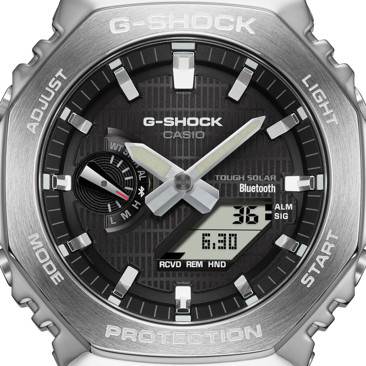 GBM-2100-1A Reloj G-Shock Tough Solar de caballero pulsera de resina doble hora bluetooth