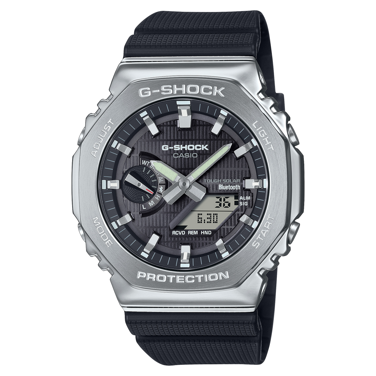 GBM-2100-1A Reloj G-Shock Tough Solar de caballero pulsera de resina doble hora bluetooth