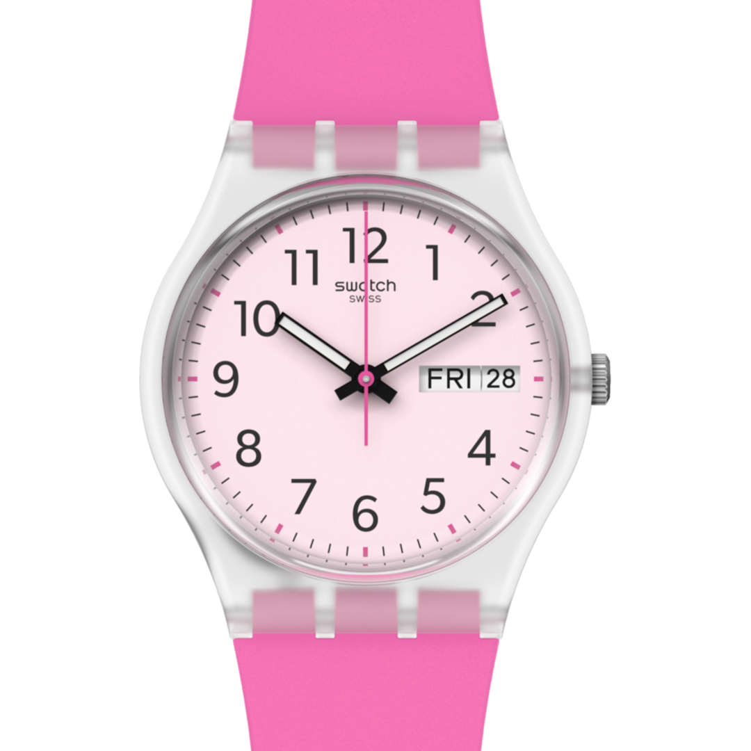 GE724 Reloj Swatch Rinse Repeat Pink de dama correa de silicona