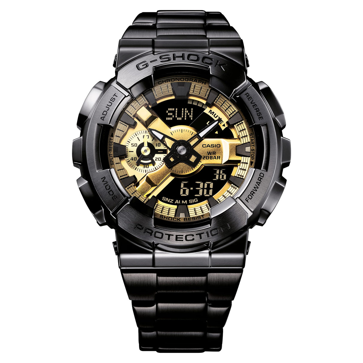 GM-110BD-1A9 Reloj G-Shock de caballero pulsera de metal doble hora 50mm