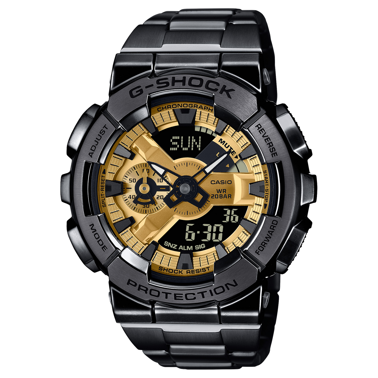 GM-110BD-1A9 Reloj G-Shock de caballero pulsera de metal doble hora 50mm