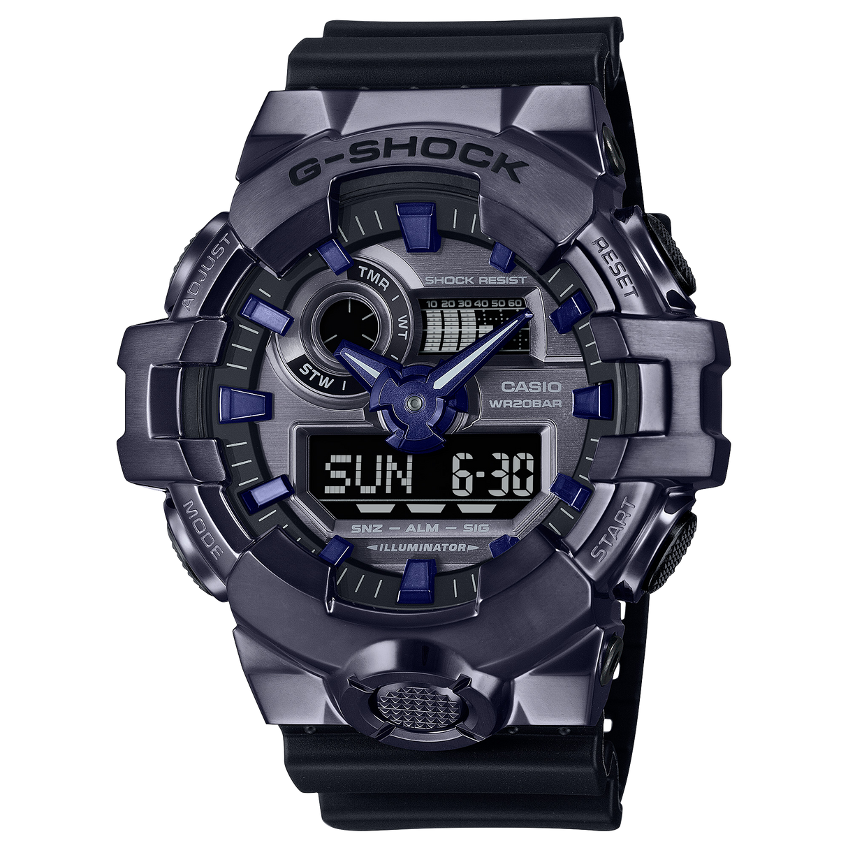 GM-700P-6A Reloj G-Shock de hombre pulsera de resina doble hora