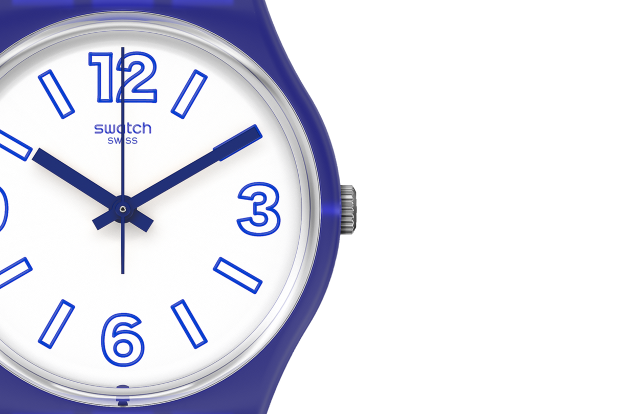 GN268 Reloj Swatch Electric Shark unisex banda de caucho