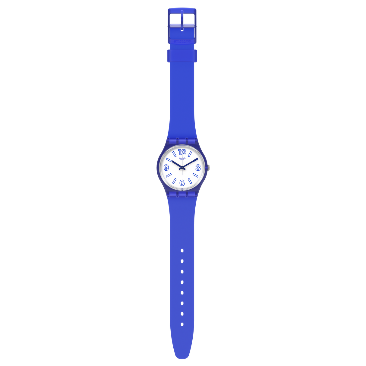 GN268 Reloj Swatch Electric Shark unisex banda de caucho