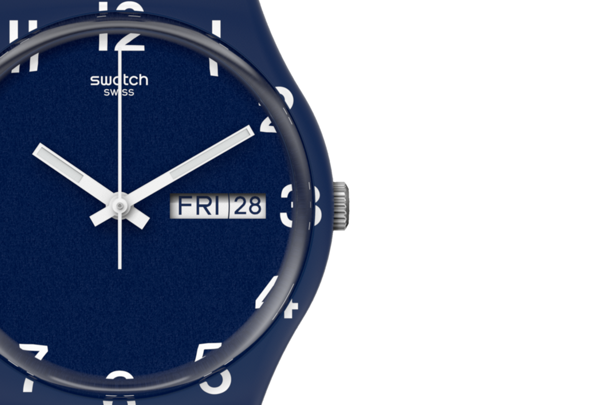GN726 Reloj Swatch Over Blue de hombre pulsera de resina
