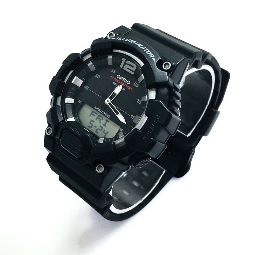 HDC-700-1AV Reloj Casio para Caballero, Hora Mundial 10 Años de Batería, Illuminator