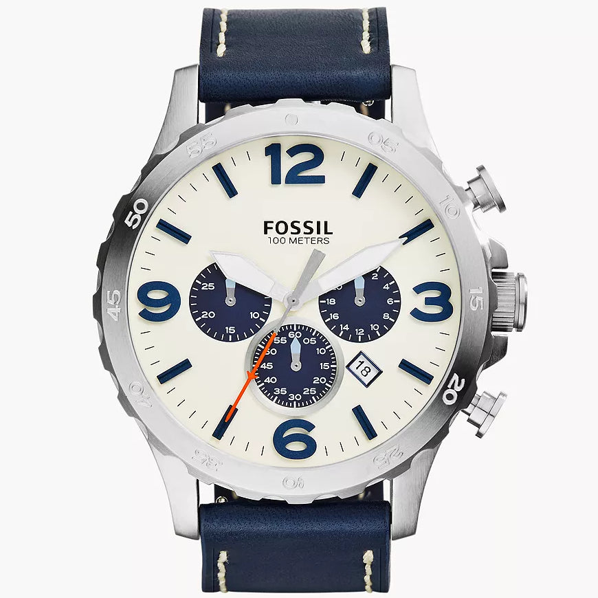 JR1480 Reloj Fossil Nate de hombre pulsera de cuero 50 mm