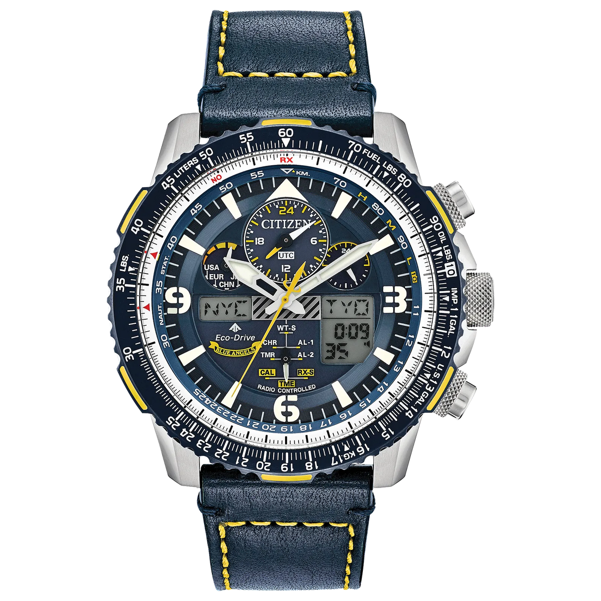 JY8078-01L Reloj Citizen Promaster Skyhawk de hombre pulsera de cuero 45mm